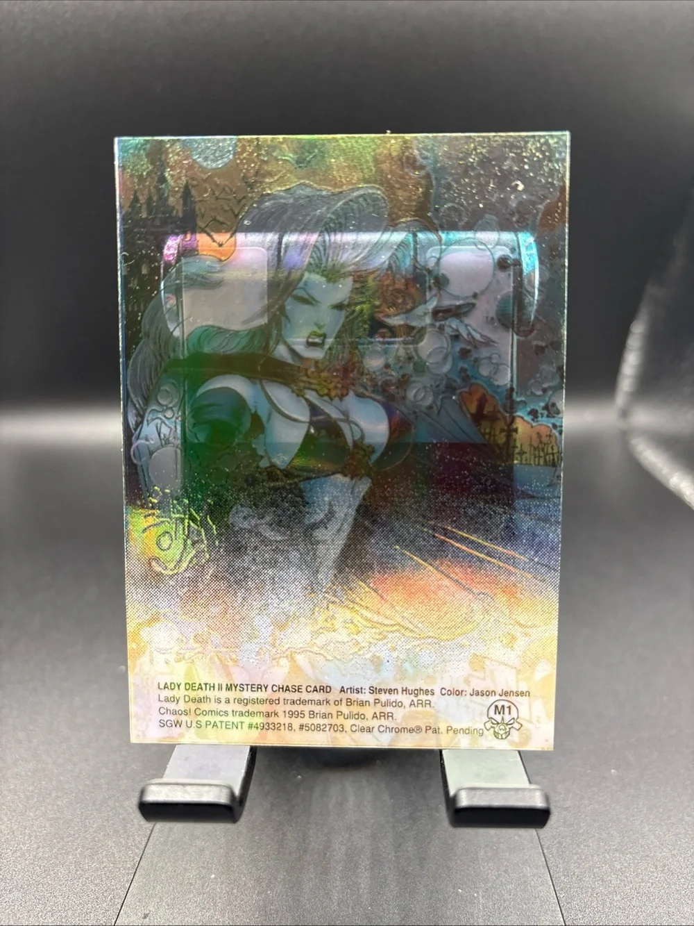 Lady Death 1995 All Chromium Series 2 Mystery Chase Card M1 Clear Chrome!